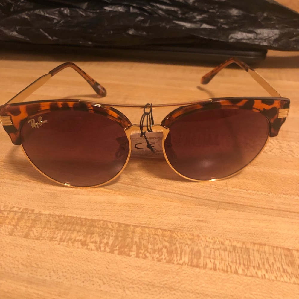 Ray ban brown and gold sunglasses